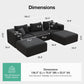 106" Modular Sectional Sofa, Modern Cloud Sectional Couch with Smarts Coil® Support, U-Shape Boneless Couch for Living Room Apartments Bedroom, No Assembly Required (3 Seater + 2 Ottoman)