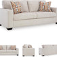 Aviemore Coastal Sofa Sleeper with Bi-Fold Memory Foam Mattress and 2 Accent Pillows, Queen, Beige
