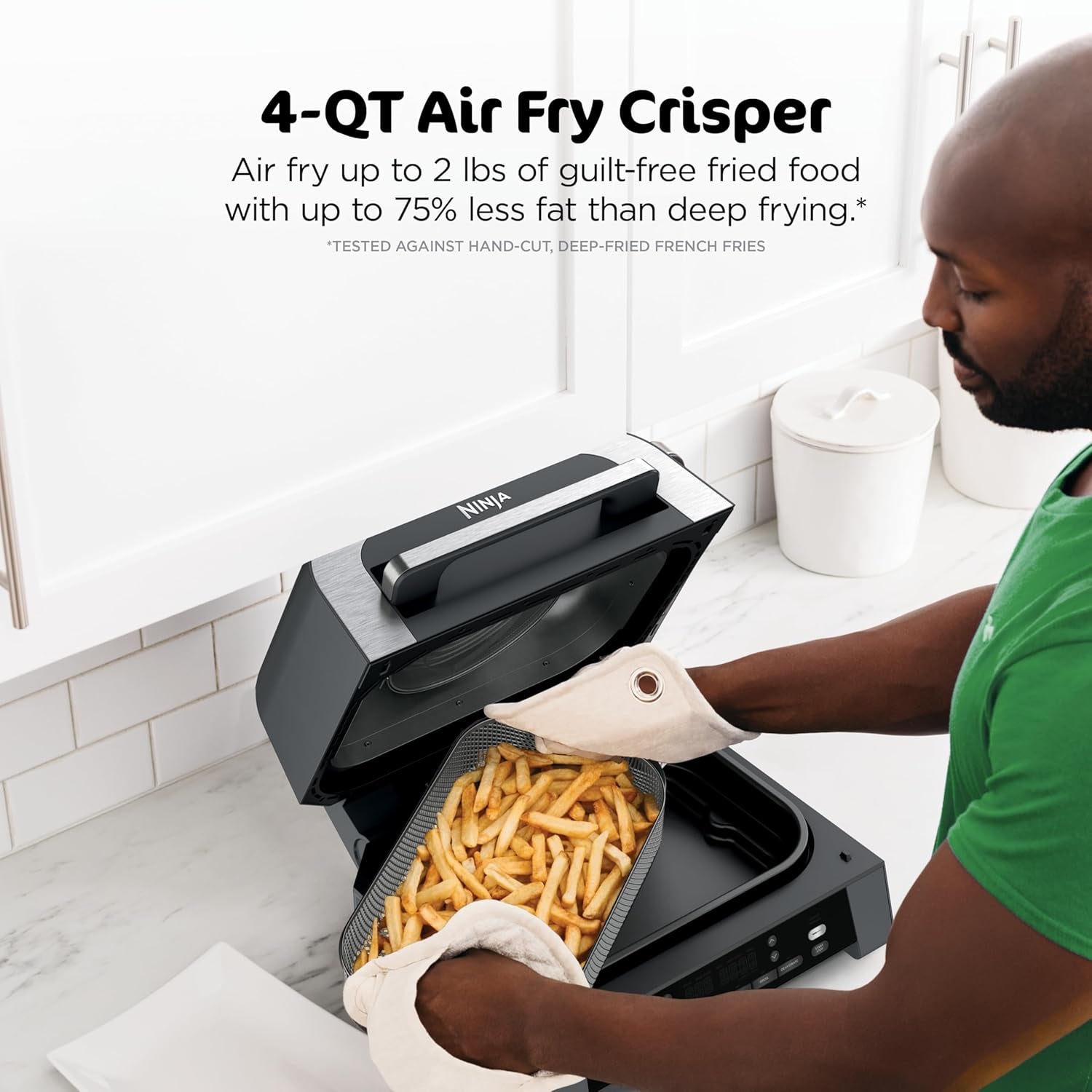 DG551 Foodi Smart XL 6-In-1 Indoor Grill with Air Fry, Roast, Bake, Broil, & Dehydrate, Foodi Smart Thermometer, 2Nd Generation, Black/Silver