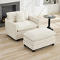 35‘’ Modern Chenille Cloud Sofa Ottoman,Rectangle Ottoman for Modular Sectional Sofa, Beige