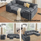 Modular Sectional Couch 8 Seat, Cloud Sofa for Living Room,Chenille Sofa Set with Ottoman, Grey