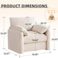 Chenille Oversized Armchair, 38.6" Wide Accent Chairs for Living Room & Bedroom Modern Lounge Chair, Upholstered Mid-Century Reading Chair, Comfy Living Room Chair, Single Sofa Chair, Beige