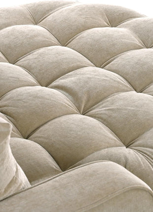 Luxurious 55" Oversized Chaise Lounger - Elegant Upholstered Sleeper Sofa with Tufted Seat and Removable Pillows for Living Room, Bedroom, or Office (Champagne)