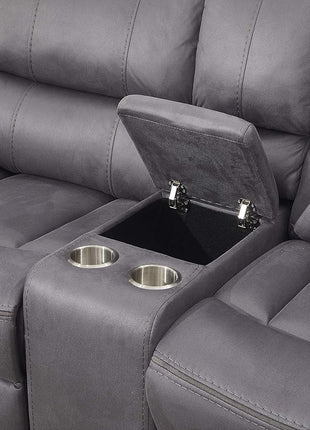 Elegant Grey Microfiber Reclining Sofa and Loveseat Set – The Perfect Blend of Comfort and Style for Your Living Space