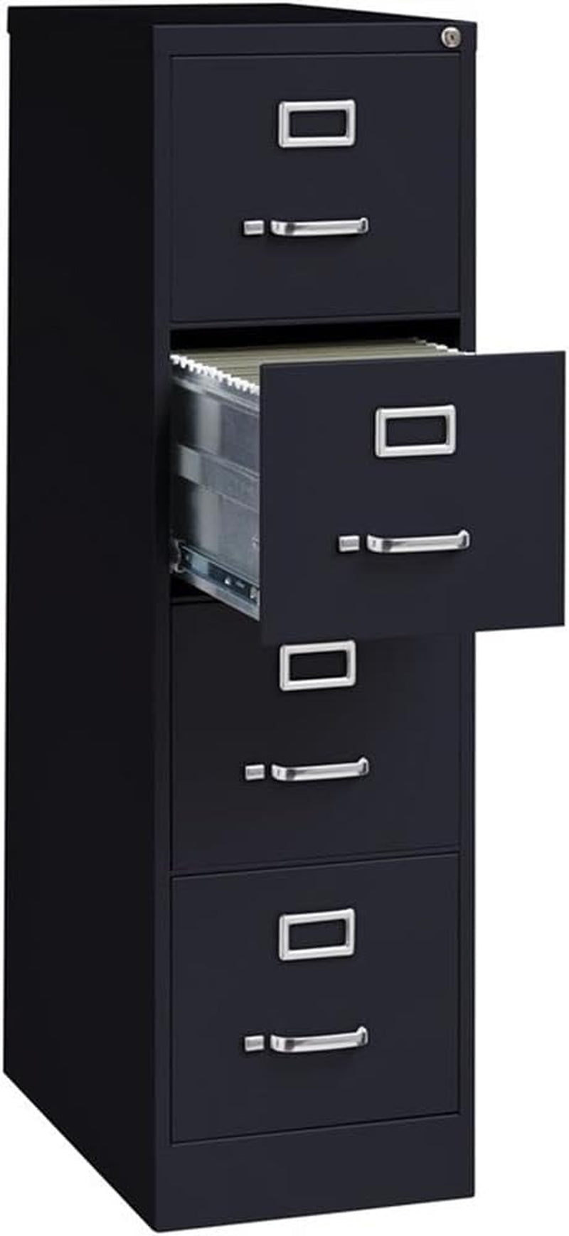 4 Drawers 52" Vertical Black Metal Filing Cabinet Lockable Pre-Assembled Stationary Letter Size for Home, Office