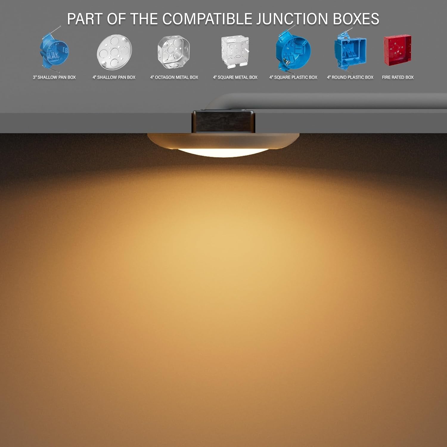 6 Inch LED Low Profile Disk Light with Night Light, 120VAC, 15W, 5CCT Color Changing, 1000LM, Dimmable, ETL, Shower Wet Rated Screw in Flush Mount Ceiling Light, White/20 Packs