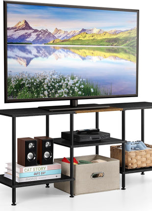 50-Inch Black Entertainment Center with Storage for 32 to 50-Inch TVs - Versatile Console Table for Living Room, Bedroom, and Office