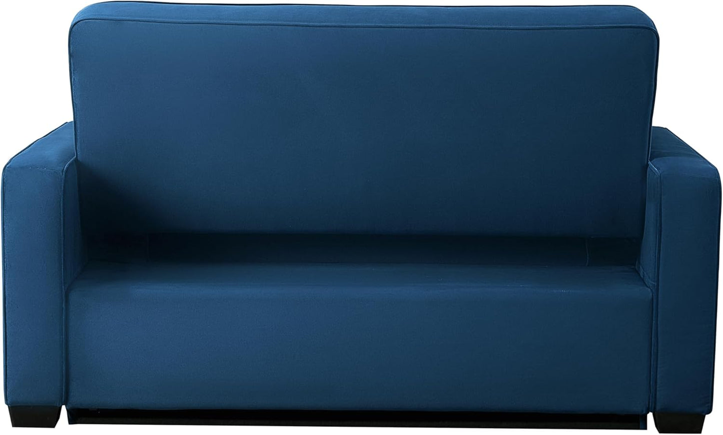 Ainsley 66.5" onvertible Sleeper Loveseat, Full Size, Dreamoil omfort, Soft Velvet Fabri, Navy