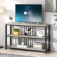 Console Tables for Entryway, Sofa Table with 3 Tier Storage for Living Room Hallway Foyer behind Couch, Rustic Light Grey