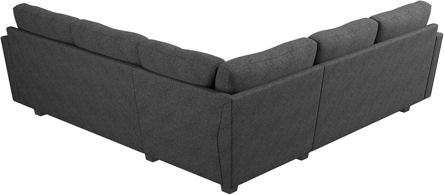 Convertible Sectional Sofa L Shaped Couch for Small Apartment Reversible Sectional Couches for Living Room,Dark Grey