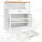 Kitchen Buffet Cabinet with Adjustable Shelf, Modern Kitchen Storage Cabinet,Farmhouse Coffee Bar Cabinet（White）