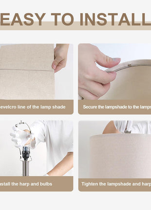 20.5" White Modern Ceramic Bedside Lamp Set of 2 - Elegant Table Lamps for Bedroom, Living Room, and Office Decor