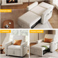 Convertible Sleeper Chair, 3-In-1 Sofa Bed with Pull-Out Bed, 75" Single Sleeper Couch with Reclining Backrest and Wide Armrest, Linen Futon Couch for Dorm Apartment, Beige