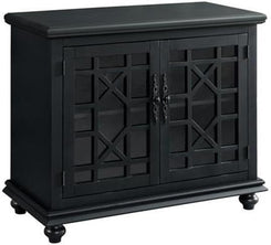 Small Spaces TV Stand 2-Door Accent Cabinet, 38" W X 32" H, Antique Black