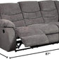 Tulen Modern Manual Pull Tab Reclining Sofa, Dark Gray