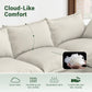 Cloud Sectional Sofa,4-Seater Deep Seat Modular Couch,Down Filled Convertible Living Room Sets Sofa,Corner Sofa Covers Washable & Replaceable,Cream White