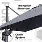 9' X 11.5' Patio Umbrella Outdoor Cantilever Rectangle Umbrella Aluminum Offset Umbrella with 360-Degree Rotation for Garden Deck Pool Patio, Grey