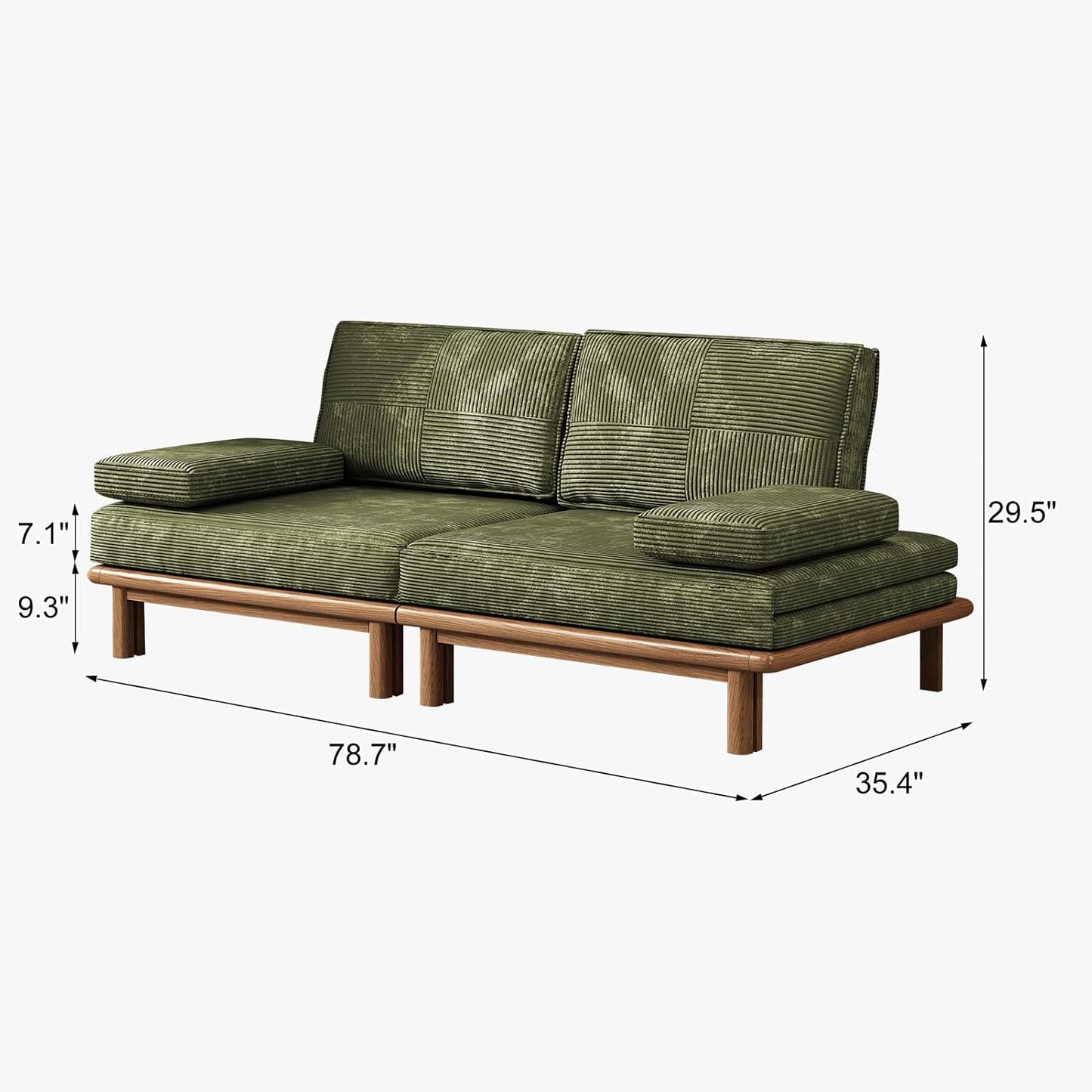 78.7" Sof Bed, Sleeper Pull Out Couch, Modern Couch Convertible Modern Futon for Living Room/prtment/Bedroom, Modulr Design Sof,Full Solid Wood Frme