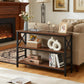 Sofa Table,Industrial Console Table with Storage,Entryway Table with Engineered Wood and Metal,Rustic 3 Tier Shelf for Living Room,Hallway,Brown,47 Inch