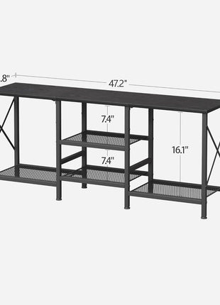 55-Inch Modern TV Stand with 3-Tier Open Shelves - Contemporary Entertainment Center for Living Room and Bedroom in Black Finish