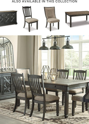 Tyler Creek Vintage Casual Dining Room Buffet Cabinet by Signature Design by Ashley, Featuring Lattice Design, Three Doors, Wood Construction, 36" Height, Black and Gray Finish