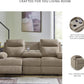 Yarrow Lane Classic Chenille Manual Pull Tab Reclining Sofa with Drop down Table and USB Charging, Light Brown