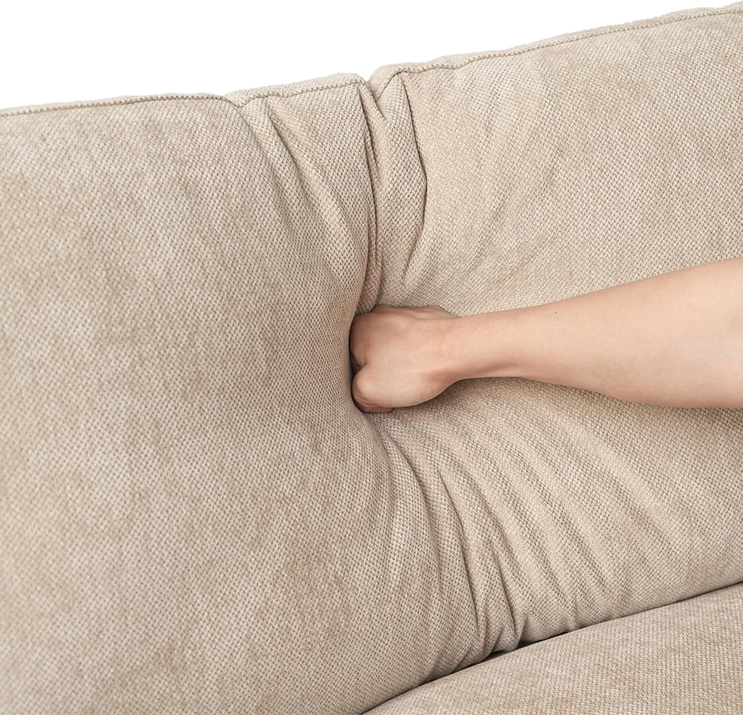 U-Shaped Sectional Couches for Living Room, Cloud Sectional Couch with Deep Seat, 155.9" Modular Sofa with Chaise, Covers Removable & Washable, Sofas Furniture for Living Room, Khaki