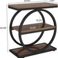 End Table, Narrow End Table with 3 Storage Shelves, Wood Side Table with Black Metal Frames, Industrial Small Sofa Side Table for Living Room, Slim Nightstand and Bedside Table for Bedroom