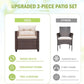 3 Pieces Patio Furniture Set, PE Rattan Wicker Patio Set with Two Outdoor Chairs and Table, Upgraded Patio Chairs and Table for Porch, Garden Poolside Balcony