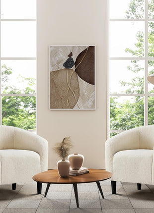 Set of 2 Ivory Barrel Accent Chairs with Plush Armrests for Living Room, Bedroom, Waiting Area, and Office