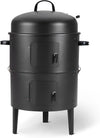 16 Inch Vertical Charcoal Outdoor Smoker, BBQ Grill, Adjustable Air Supply Control, 1-Pack, Black