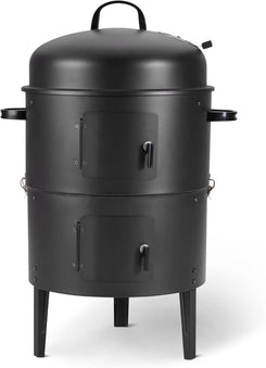 16 Inch Vertical Charcoal Outdoor Smoker, BBQ Grill, Adjustable Air Supply Control, 1-Pack, Black