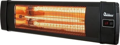 Portable Infrared Indoor and Outdoor Space Heater for Patio, Garage, Commercial & Residential with Remote Control, without Thermostat, Black