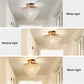 11.8" Crystal Chandelier Gold Flush Mount Ceiling Light 5 Tiers Raindrops Crystals Pendant Lighting Fixture for Bedroom Hallway Living Room E26 Base