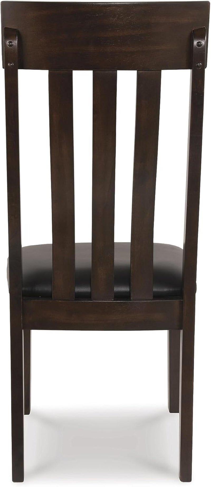 Haddigan Faux Leather Cushioned Rake Back Dining Chair, 2 Count, Dark Brown