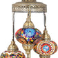 3 Big Globes XL Magnificent Handmade Turkish Moroccan Mosaic Tiffany Style Table Desk Bedside Lamp Lampshade Exotic Night Accent Light for North American Use, 31" Height (Gift Me - Multicolor)