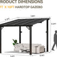 8’X10’ Gazebo, Wall Mounted Gazebos Pergola on Clearance, Outdoor Patio, Large Wall-Mounted Heavy Duty Awnings for Patio, Decks, Backyard (Black)