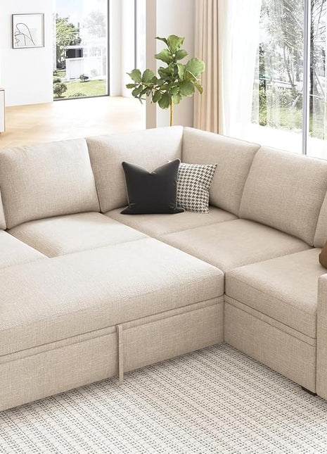 L-Shaped Modular Sleeper Sofa: A Stylish Blend of Comfort and Functionality for Your Living Room