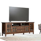 Artisan TV Stand - 53 Inch Wide Solid Wood Tall Media Console in Russet Brown, Contemporary Entertainment Center for Living Room for Tvs up to 60 Inches with Drawers and Cable Management
