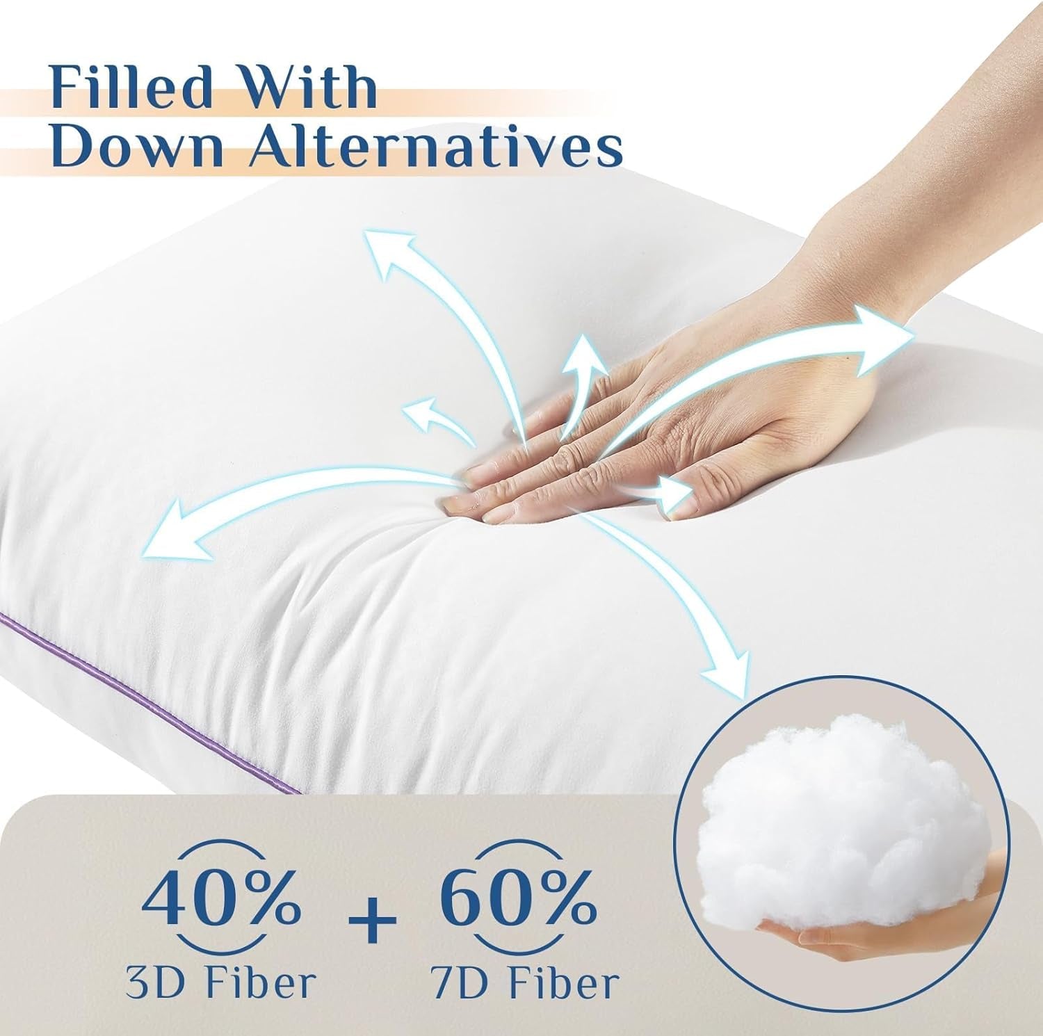 Pillows Queen Size Set of 4, Washable Supportive Bed Pillows with Super Soft down Alternative Fill, Luxury Fluffy Hotel Quality for Side, Back, and Stomach Sleepers
