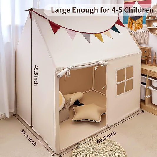 Kids Tent Indoor Playhouse, Kids Play Tent Large Kid Playhouse Toys Toddler Tent Play House with Pennant Banners, Kid Toys for Boy Girl Birthday House Gift