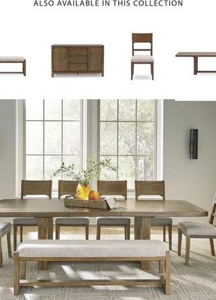Cabalynn Farmhouse Glazed 2-Door Dining Server with Adjustable Shelves and Three Drawers in Light Brown by Signature Design by Ashley