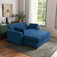 Ainsley 66.5" onvertible Sleeper Loveseat, Full Size, Dreamoil omfort, Soft Velvet Fabri, Navy