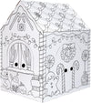 Gingerbread Cardboard House to Color for Kids Toddlers, Large Gingerbread Cardboard Coloring House Playhouse Christmas Arts & Crafts Activity Indoor Fun, 40" X 32" X 26"