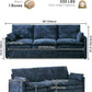 89" Cloud Modern Sofa, Comfy 3-Seater Couch W/Pillows, Pocketed Spring Seats, Plush Foam Cushions, Chenille Fabric Removable Cover, Soft Upholstered Living Room Furniture Home Apartment, Blue | Ultra Soft Cushions, Dual-Layered Cushion, Pocket Spring, Cloud Comfort, Premium Chenille