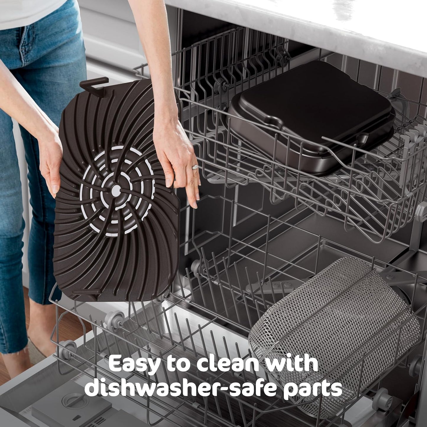 DG551 Foodi Smart XL 6-In-1 Indoor Grill with Air Fry, Roast, Bake, Broil, & Dehydrate, Foodi Smart Thermometer, 2Nd Generation, Black/Silver