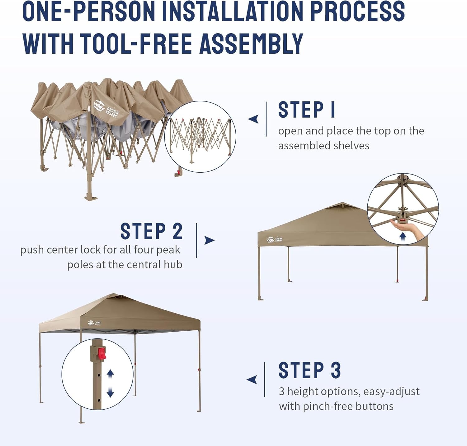 10X10 Pop up Gazebo, Canopy with Mosquito Netting,Instant Screen Tent with 4 Ropes, 8 Stakes, 4 Sandbags and Wheeled Storage Bag,For Patio & Backyard Parties,Camping&Events- Beige