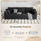 112" U Shaped Modular Sectional Sofa with 2 Ottomans, Boneless Cloud Couch with Chaise for Living Room, Modern Deep Seat Lounge Sleeper Couch Bed, No Assembly, Corduroy Black