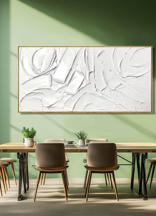 Abstract Oil Painting on Framed Canvas - Maximalist Modern Wall Art for Kitchen and Office Decor, 24" x 48