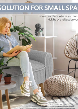 Mid-Century Modern Light Grey Upholstered Loveseat Sofa for Small Spaces with Accent Pillows, Ideal for Living Rooms, Studios, and Apartments